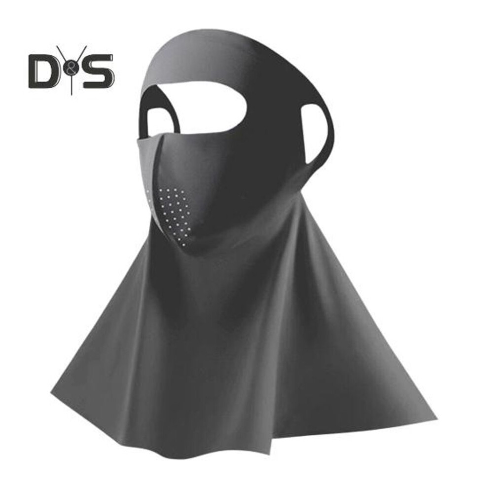 (dark gray) Face Guard Solid Color Adjustable Fit Superior Breathability Sun Protection Stretchable UV Protection Neck Gaiter