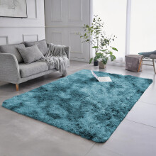 (200cm x 290cm (6ft 8" x 9ft 7")_Living Room Rug, Tye Dye Teal) Nonslip Shaggy Fluffy Rugs Soft Extra Large Living Room Bedroom Carpets