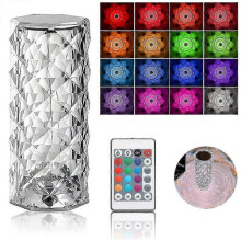 Crystal Diamond Table Lamp, 16 Colors Usb Charging Touch Lamp Bedside Night Light with Remote Control