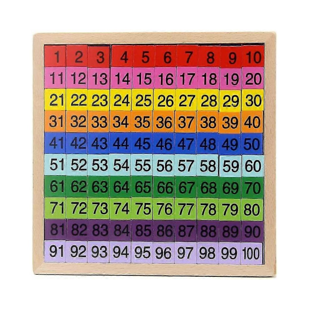(Color) Wooden Math Hundred Board, Counting To 100 For Kindergarten