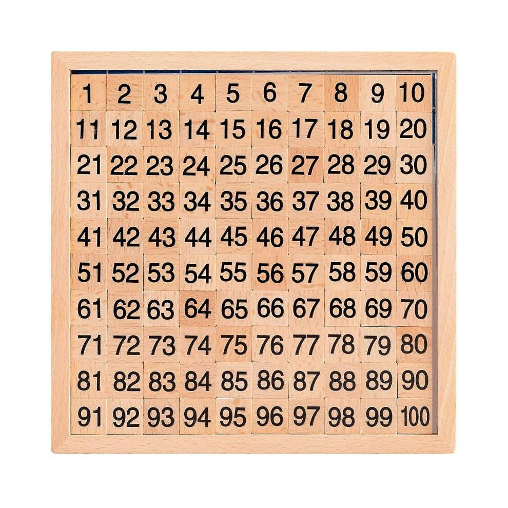 (Hundred Board) Wooden Math Hundred Board, Counting To 100 For Kindergarten