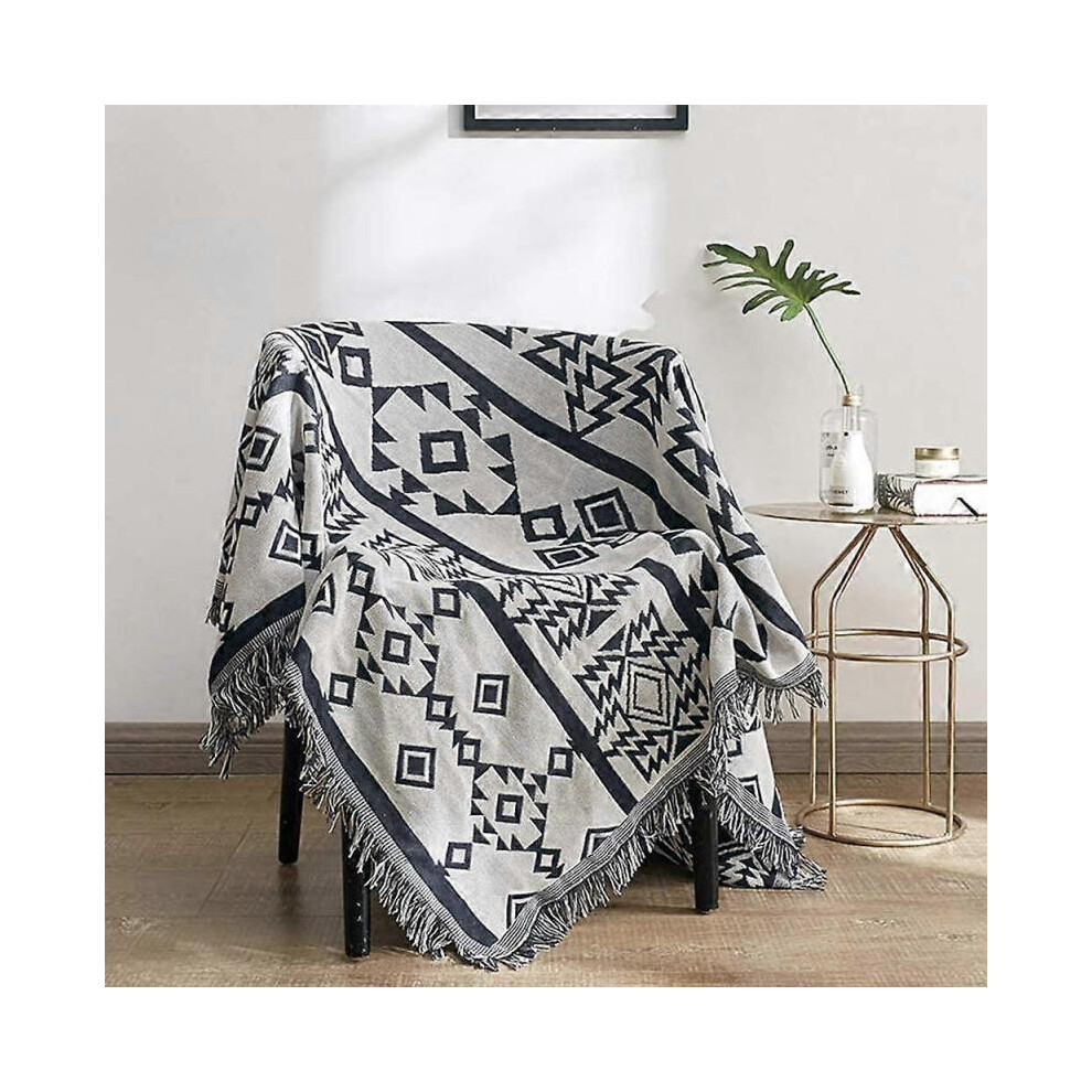 acquard Throw Blanket Sofa Chair Cover Tassels Bed Blanket Armchair Cover Couch Towel Cotton Blanket