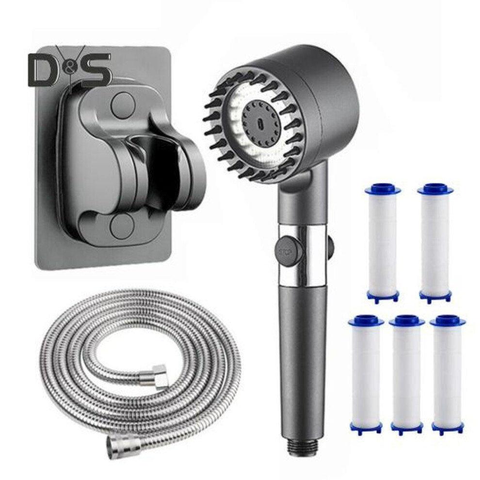 (as the picture, 150 - mm 5pcs) Supercharged Handheld Sprinkler Filtered Shower Head Ion Shower Drops Design Multiple Spray Modes Easy Installation Sprayer