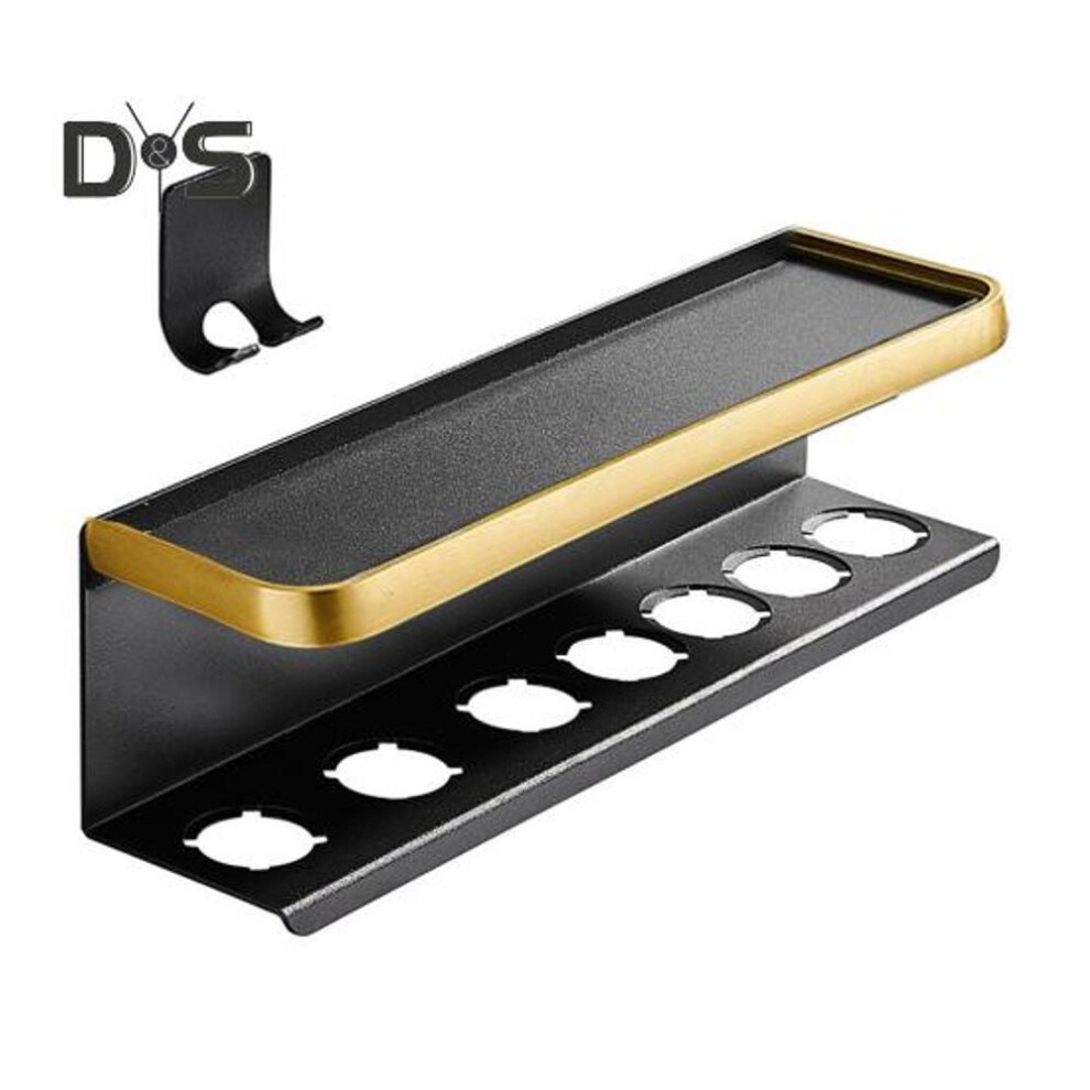 (as the picture, D) Wall Mounted Hair Dryer Storage Rack Strong Load-bearing Easy To Install Bathroom Multi-functional Straightener Hair Tool Organizer