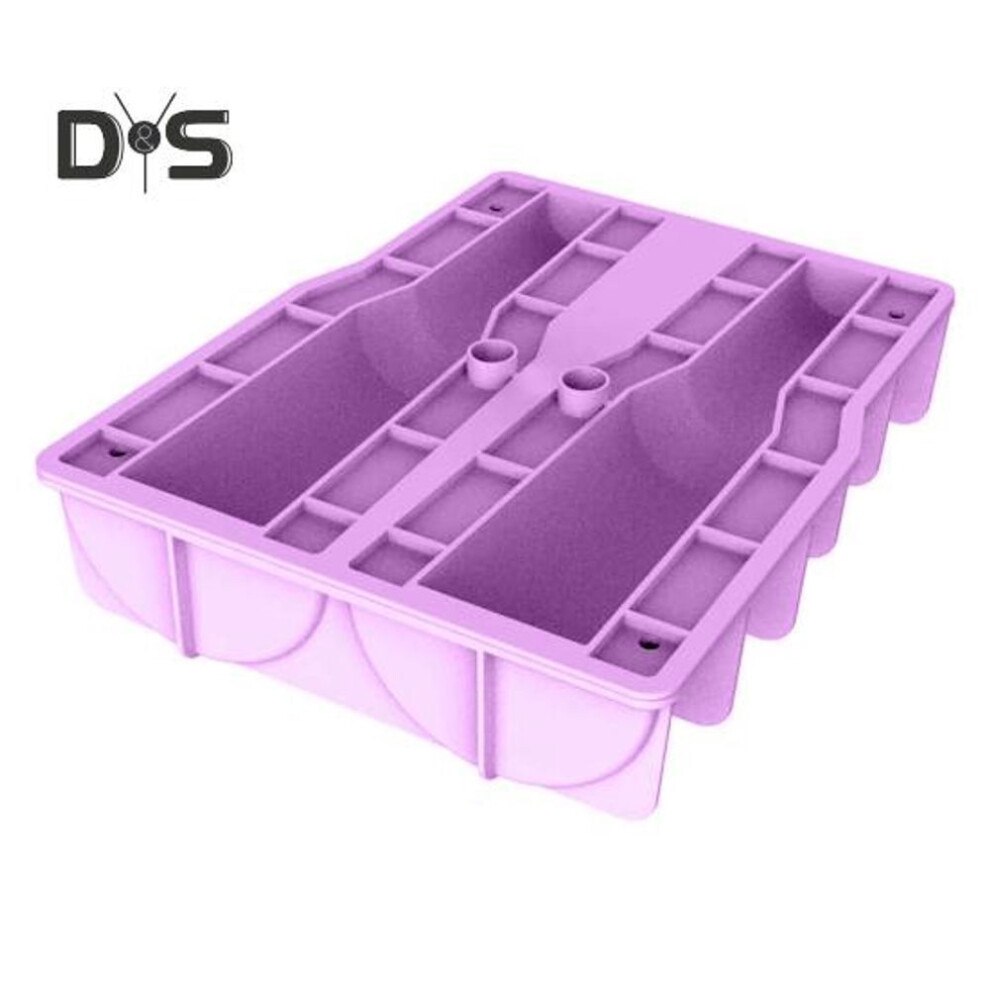 (purple) Silicone Ice Tray for 40 Oz Cups Hollow Cylinder Ice Mold with Lid Slow Melting Ice Cubes Reusable Ice Maker for Chilling Drinks Coffee Juice Whiskey