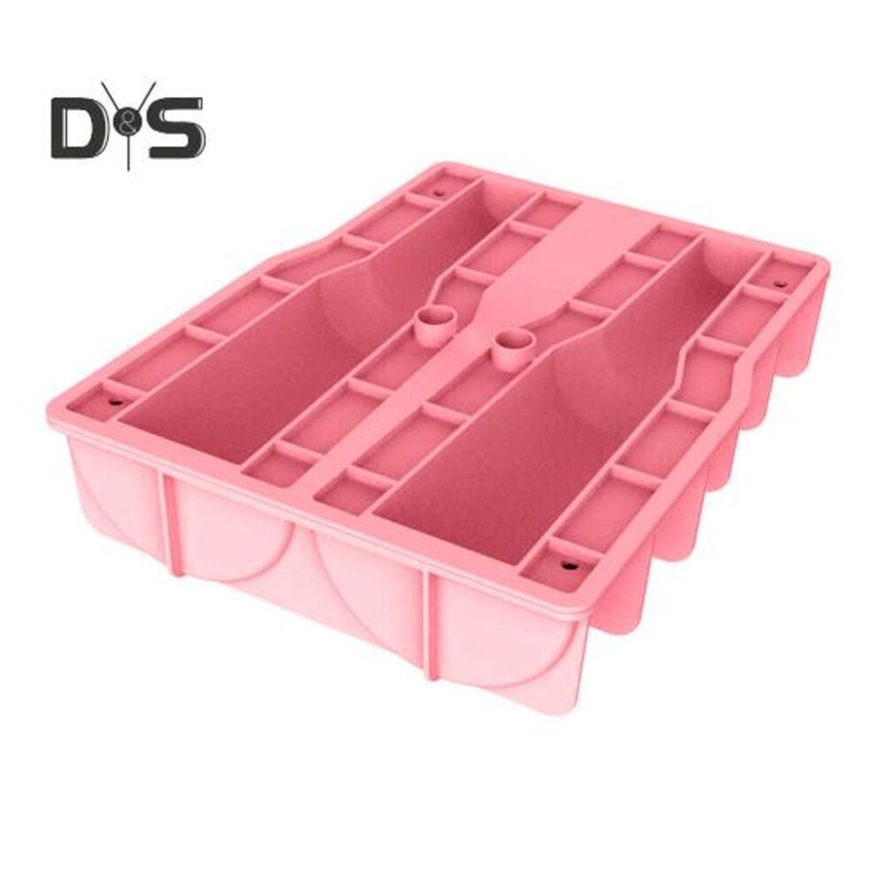 (pink) Silicone Ice Tray for 40 Oz Cups Hollow Cylinder Ice Mold with Lid Slow Melting Ice Cubes Reusable Ice Maker for Chilling Drinks Coffee Juice Whiskey