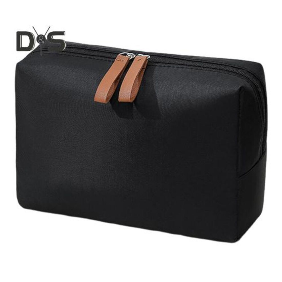 (red black) Portable Storage Bag Makeup Organizer Zipper Closure Large Capacity Waterproof Travel Makeup Pouch For Women