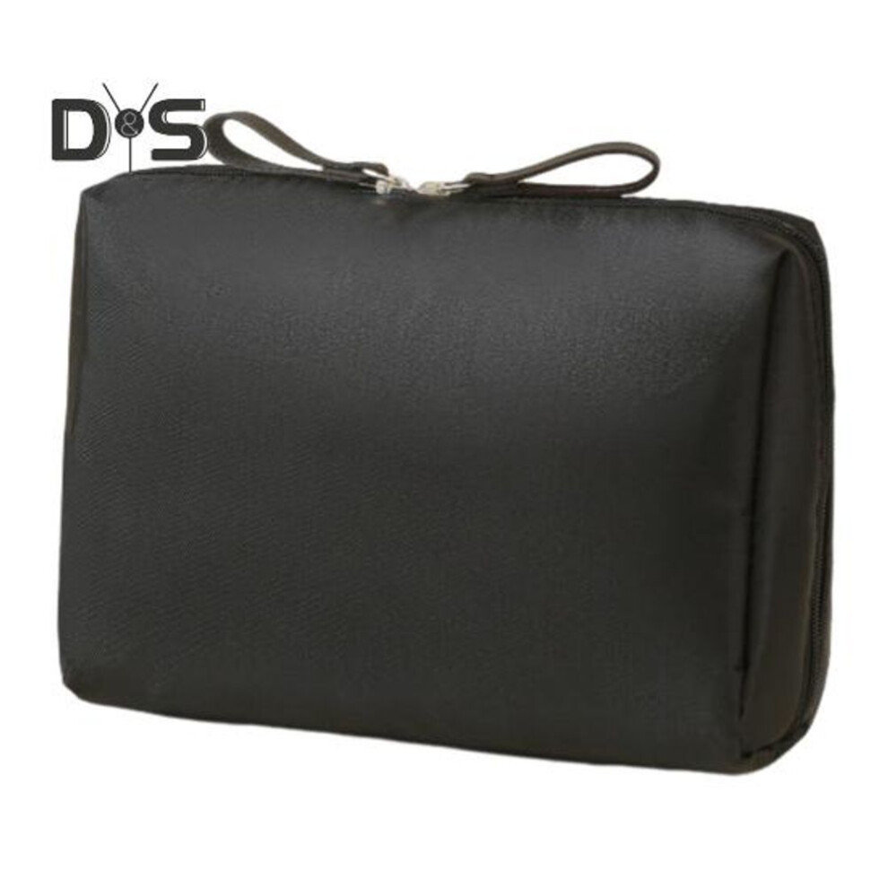 (black) Portable Storage Bag Makeup Organizer Zipper Closure Large Capacity Waterproof Travel Makeup Pouch for Women