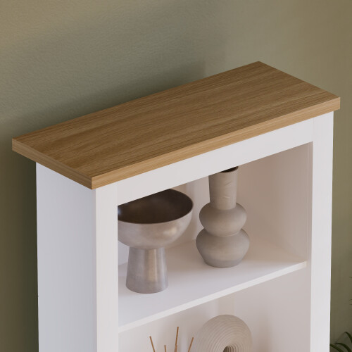 Home Discount (White & Oak) Arlington 4 Tier Bookcase Shelf Library Storage 2