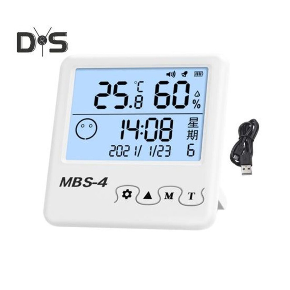 (as the picture, A) Electronic Thermometer Hygrometer LCD Display Indoor Outdoor Digital Humidity Temperature Meter Gauge Multi-functional Calendar Alarm Clock
