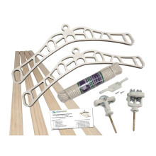 (4 Lath White, 1.6m) Pulley Clothes Airer Ceiling Maid Victorian Laundry Rack Maiden Kitchen Dryer 4,6,7 Laths with & without laths