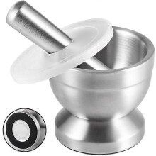 Stainless Steel Mortar And Pestle with Brush,spice Grinder