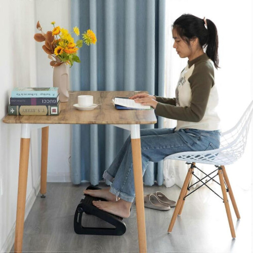 Adjustable Under-Desk Footrest with Massage Rollers - 6 Height Positions 1