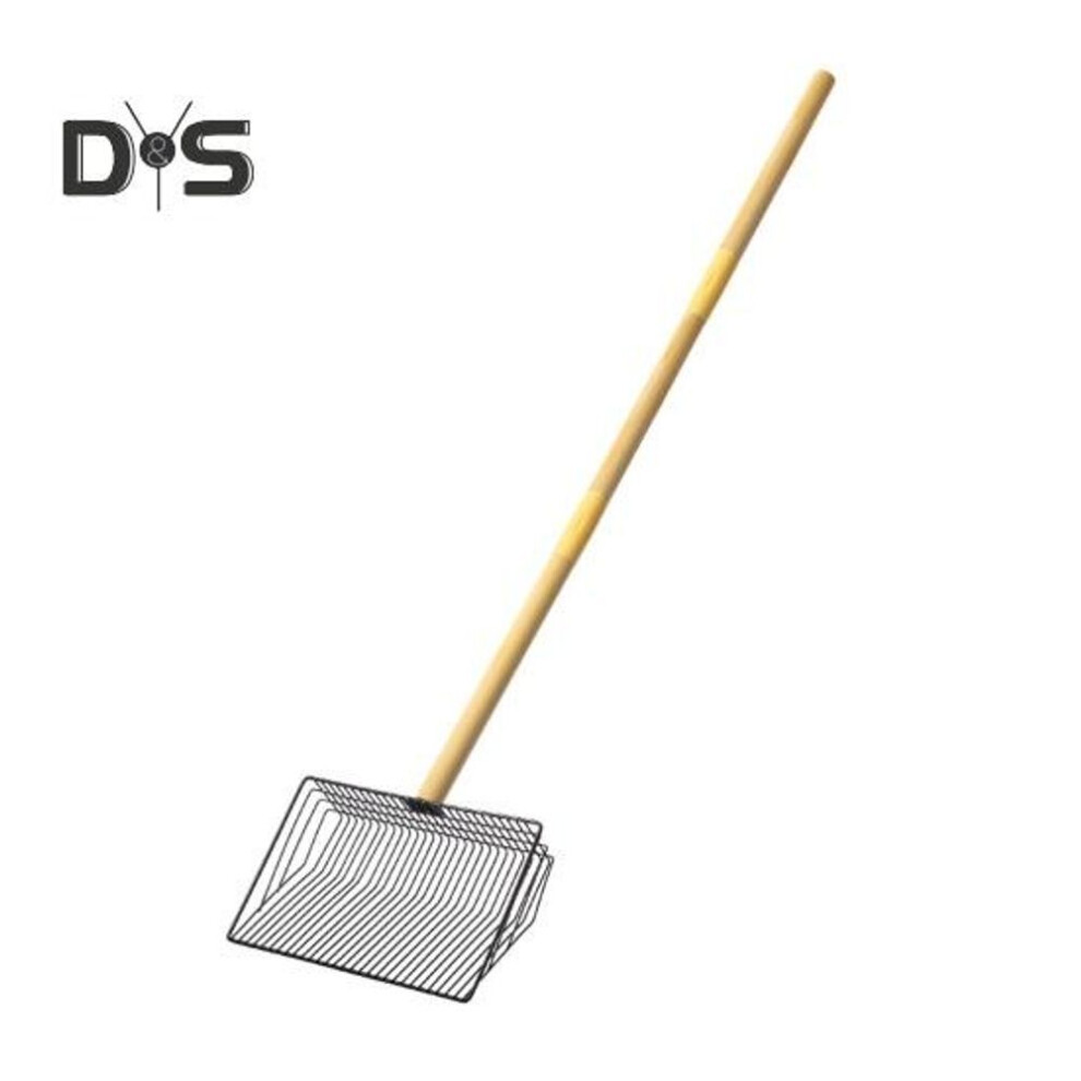 Large Chicken Poop Scooper Stainless Steel Chicken Coop Cleaning Shovel with Wooden Handle 3-in-1 Litter Scoop for Chicken Coop Accessories