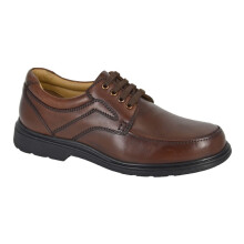 (UK Size 12) ROAMERS M204 Men's Leather Extra Wide 4 Eye Lace to Toe Mud Guard Casual Shoes