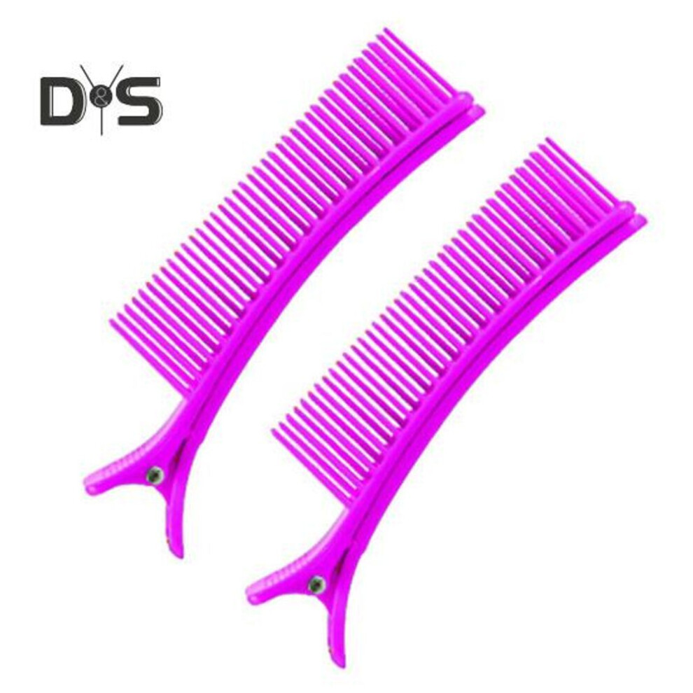 (purple, L) 2pcs Hair Styling Sectioning Clip Professional Non-slip No-trace Hair Parting Comb Duck Billed Hair Clip Home Salon Women Hair Cutting Clip