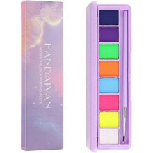 8 Colors Water Activated Eyeliner Palette,Face Paint Fluorescent Bright Rainbow Colorful Body Paint Makeup