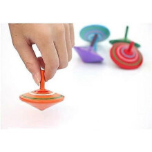 Gyroscope, 3pcs/set Hand Painted Wooden Gyroscope, Wooden Toy Educational Toy Color Random