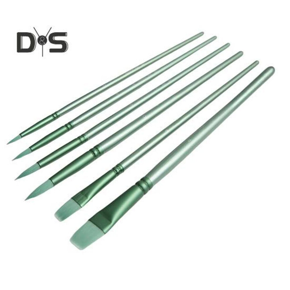 (cyan, 6) 4/6Pcs Paint Brushes Nylon Head Watercolor Painting Brushes Kids Adults Arts Crafts Painting Set for Acrylic Gouache Oil Painting