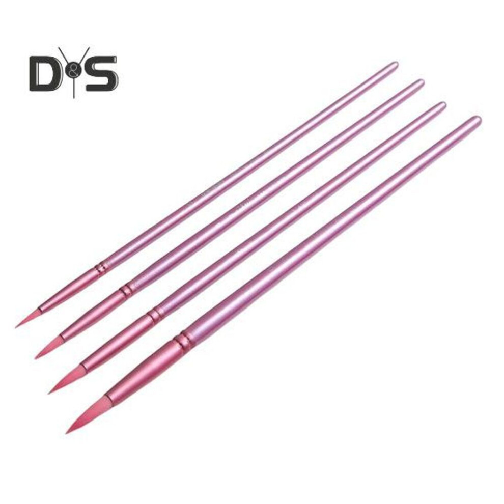 (pink, 4) 4/6pcs Paint Brushes Nylon Head Watercolor Painting Brushes Kids Adults Arts Crafts Painting Set For Acrylic Gouache Oil Painting