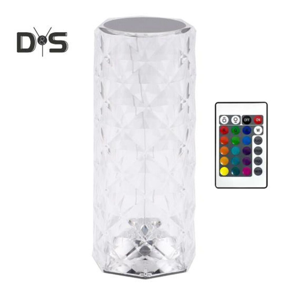 (as the picture, Large 6 Colors) RGB Bedside Lamp Remote Control Adjustable Brightness USB Rechargeable 16 Colors Table Lamp LED Night Light