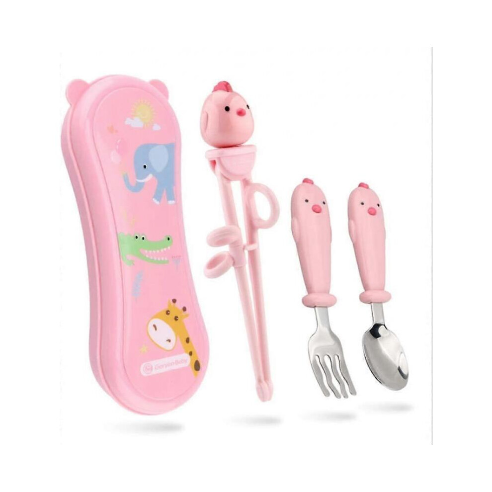 Baby Toddler Utensils Stainless Steel Kids Silverware Set with Kids Training Chopsticks