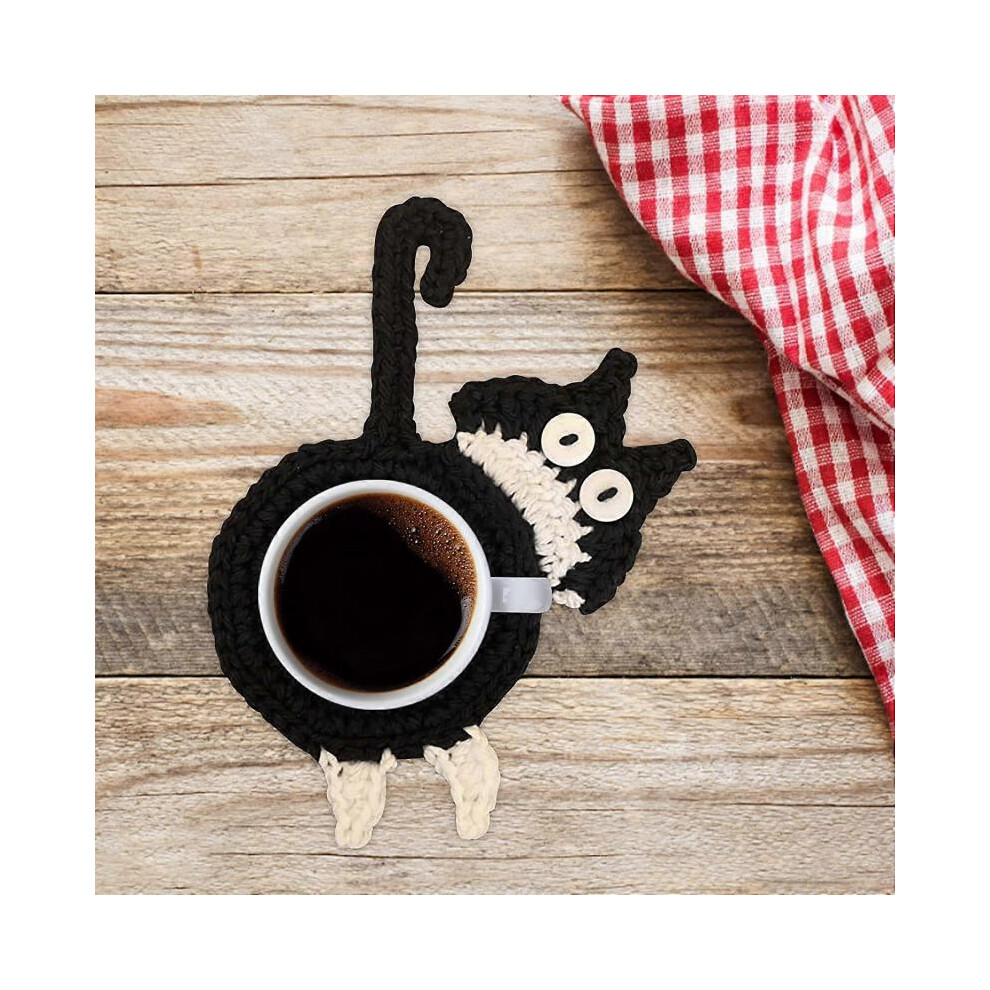 Cat Butt Coasters, Cute Animals Shape Mat Handmade Crochet Cup Coaster