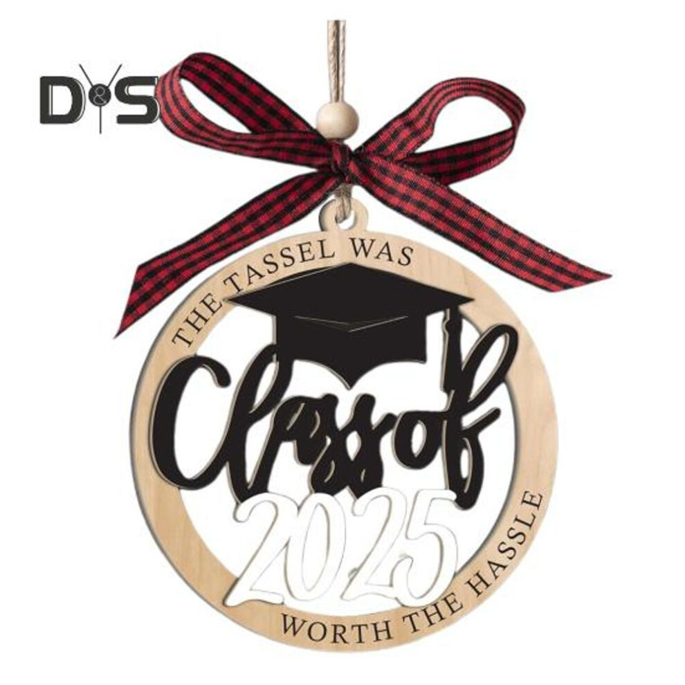 (as the picture, B) Class of 2025 Pendant Wooden Graduation Ornament High School College University Graduation Keepsake Grad Congratulations Gift for Son Daughter