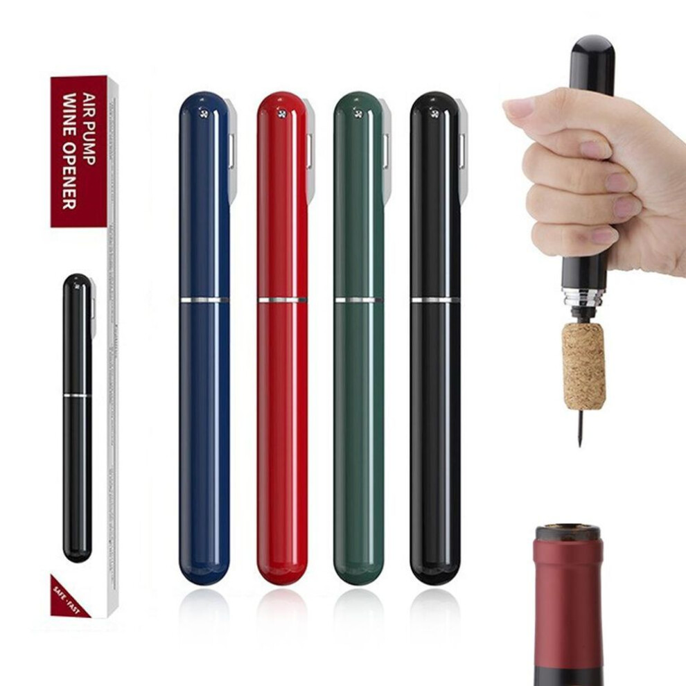 (blue) Air Pump Wine Bottle Opener Pen Style Safe Portable Pin Cork Remover Wine Pump Corkscrew Kitchen Bar Accessories
