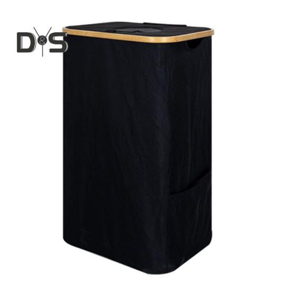 (black) Storage Basket With Detachable Mesh Bag 100l Large Capacity Clothes Laundry Hamper Storage Basket With Dustproof Lid