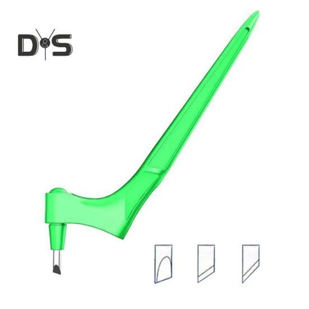(green) Craft Cutting Pen with 360-Degree Rotating Blades Stainless Steel Art Cut Tool with 3 Interchangeable Blades Crafting Cutter for Stencil Scrapbook