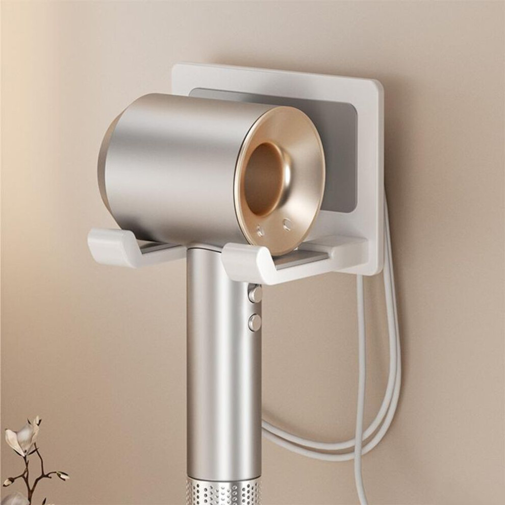 (white) Aluminium Hair Dryer Rack Wall Mounted Bathroom Storage Organizer For Dyson Hairdryer Stand Support Cradle Holder Shelves