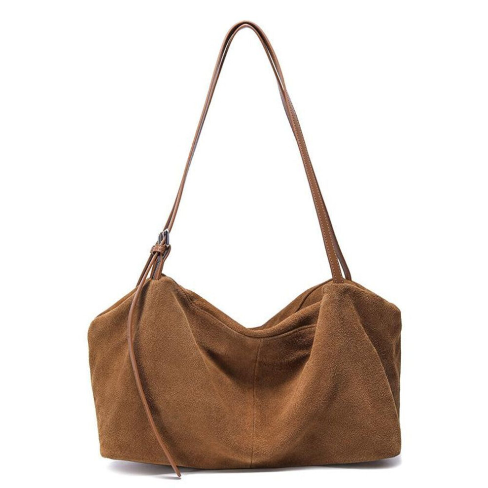 (as the picture) Large Capacity Tote Bag Commuter Relaxant Pillow Bag Frosted Cowhide Shoulder Bag