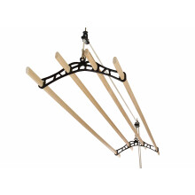 (4 Lath Black, 1.5m) Pulley Clothes Airer Ceiling Maid Victorian Laundry Rack Maiden Kitchen Dryer 4,6,7 Laths with & without laths