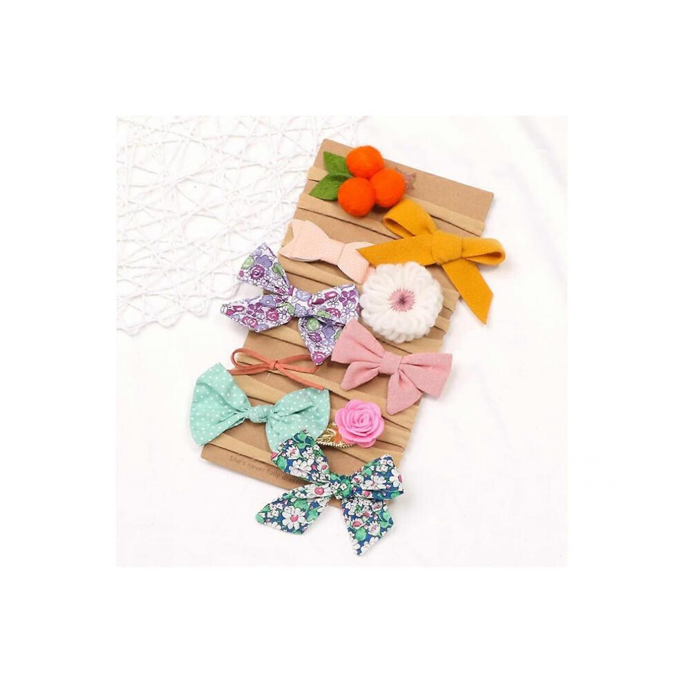 Baby Girl Headbands and Bows, Newborn Infant Toddler Nylon Hairbands Hair Accessories(10 pcs)