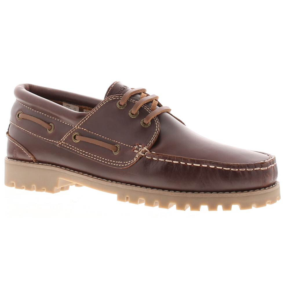 Hush Puppies Mens Boat Shoes Weston Boat Shoe Leather Lace Up brown UK Size 9