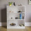 Vida Designs (White) Cambridge 3 Tier Wide Low Bookcase Storage Shelf 6