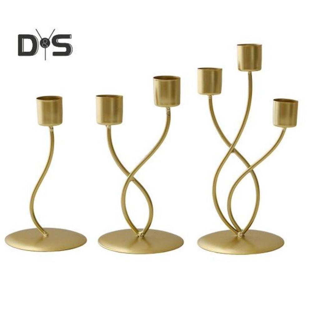 (golden, 1 Set) Taper Candle Holder Metal Curved Candle Holder Table Centerpiece Tapered Pillar Candles Holder For Wedding Festive Decor