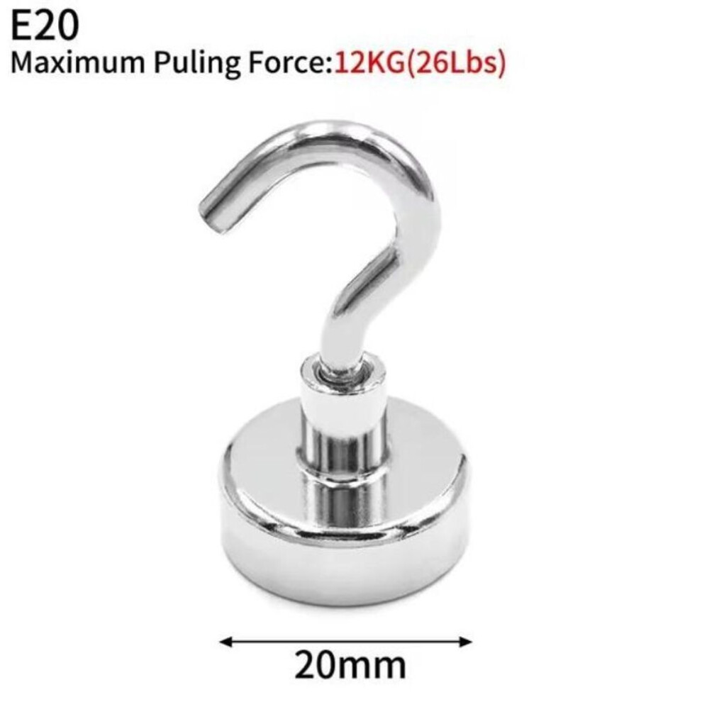 (Diameter 20mm-10PCS) Magnetic Hook Neodymium Magnet Hooks Heavy Duty Wall Hooks Home Kitchen Bar Storage Organization For Hanger Key Strong Magnet