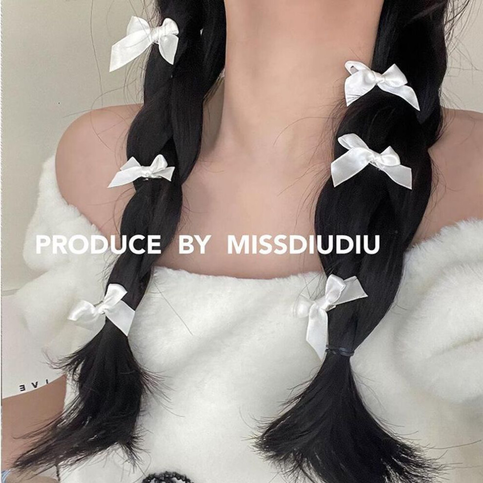 (white, one) Ballet-Inspired Hairpins: 6-Pack Pink Ribbon Bow Hair Accessories for Performances