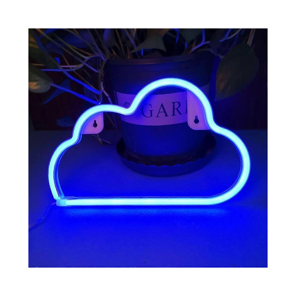 Halo Cloud Neon Sign S,Halo D Neon Wall Night S,Battery/Usb Powered Neon S - Cloud Light/Blue