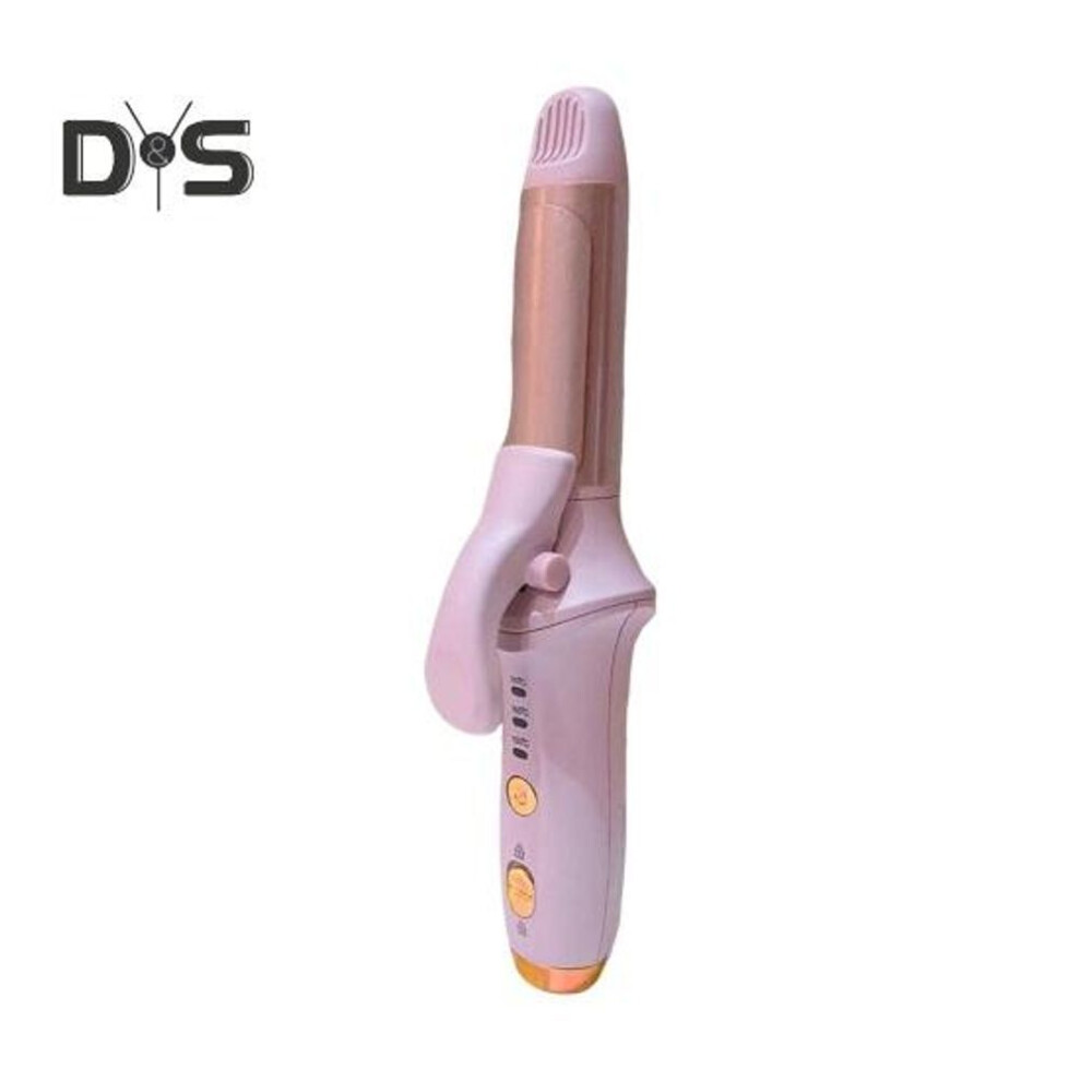 (pink) Cordless Hair Curling Iron 3 Temperature Adjustable Rechargeable Fast Heating Hair Curler Straightener Portable Electric Curling Wand Women Hair