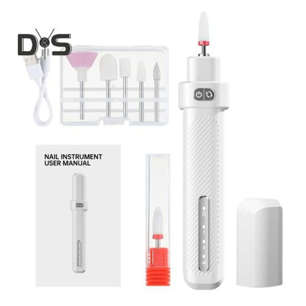 Professional Nail Polisher Electric Grinder Set for Nails Portable USB Nail Drill with 3-Speed Adjustable Speed Interchangeable Heads Spotlight