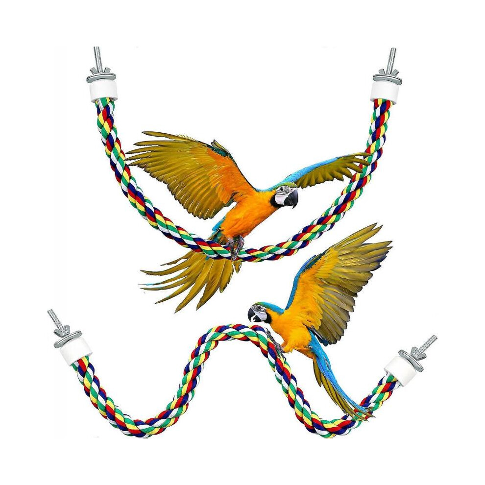 2 Piece Toy Bird Rope Perched Climbing Rope Bungee Bird Toy Rope Bass Stand Cage Rope Toy