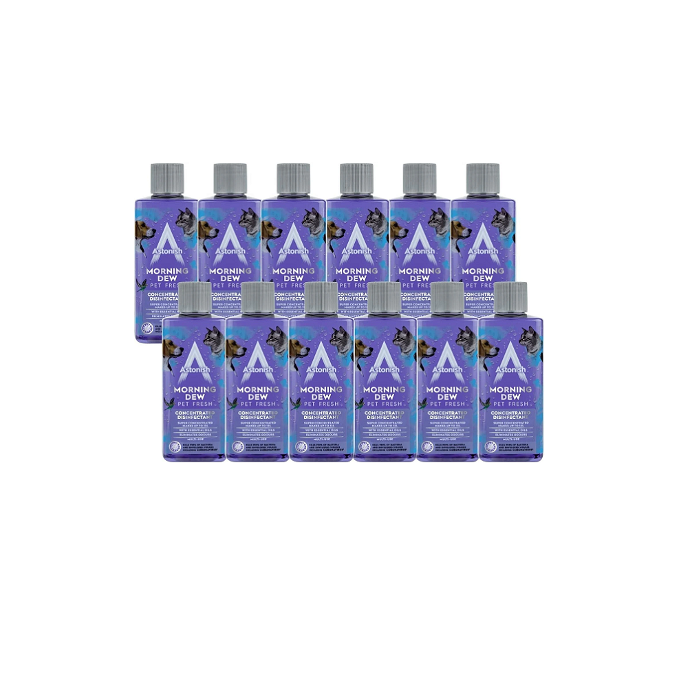 Astonish Concentrated Disinfectant Morning Dew Scented Cleaning Liquid 12x 300ml