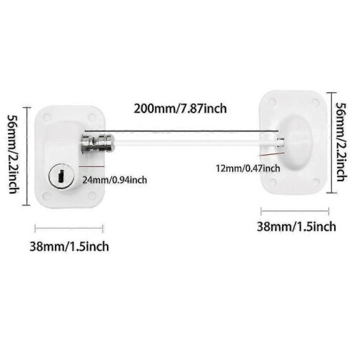 (Black) Home Practical Window Door Security Lock Safe Restrictor Child Baby Self Stick 2