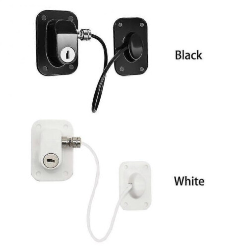 (Black) Home Practical Window Door Security Lock Safe Restrictor Child Baby Self Stick 1