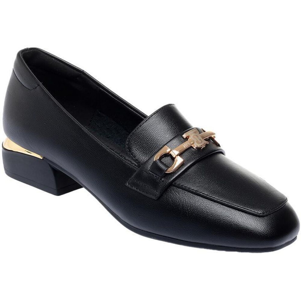 (black, 41) Women's Breathable Loafers: Soft Sole, Comfortable, Low-Heeled, Large Size, Leather Shoes for Summer 2020