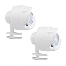 (White) 2pcs Outdoor Sports Waterproof Charm Croc Shoes Headlight Glow Funny Adults Kids