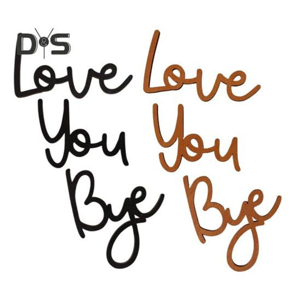 (black brown) Wooden Wall Decor Sign Love You Bye Sign Home Decor Entryway Wall Letter Ornament Housewarming Wedding Gift For Couples Family